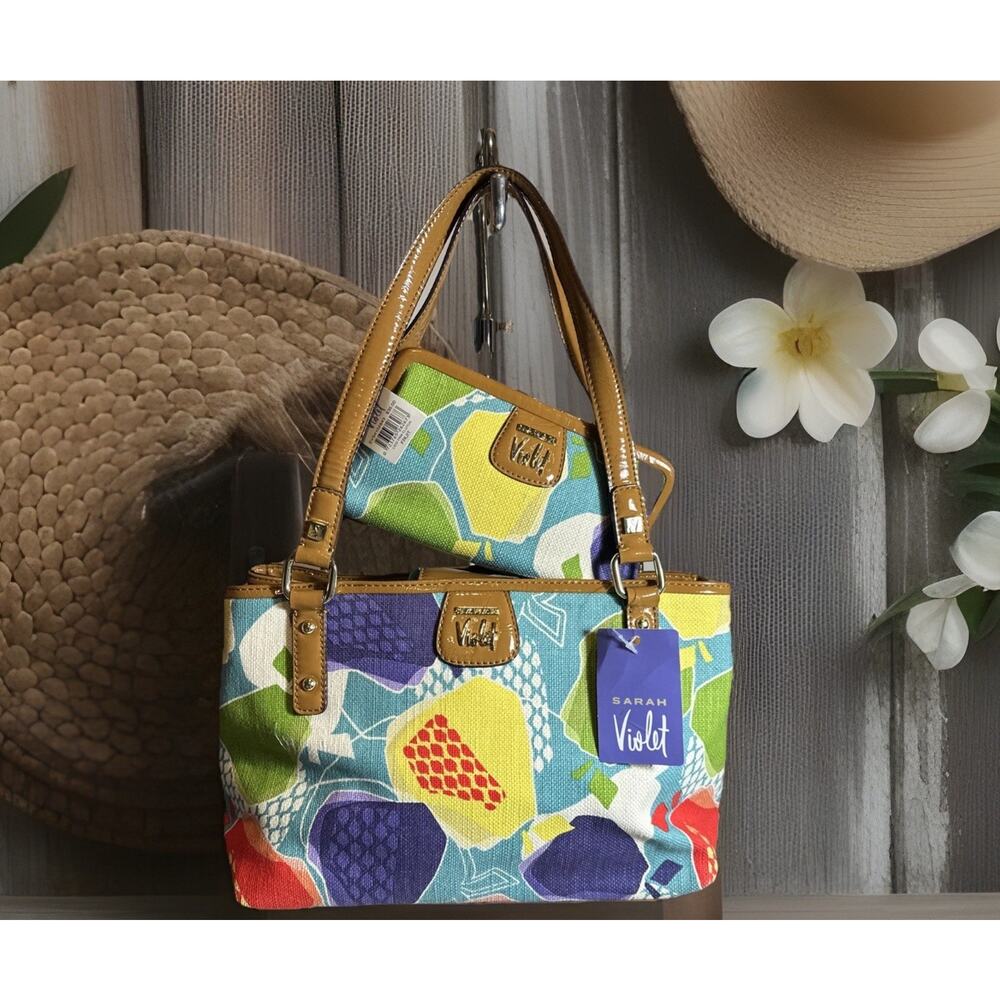 NWT Sarah Violet Rare “Fruit” LIDO Satchel & FRM Clutch Set